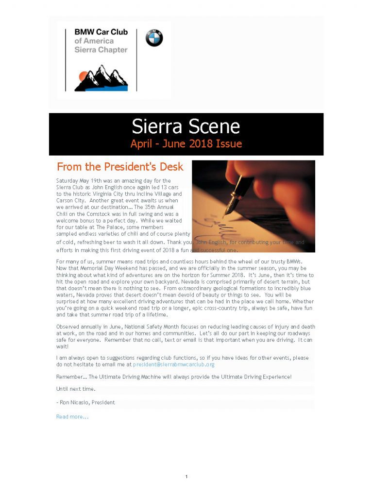 Read more about the article Sierra Scene Newsletter Jul-Sep 2018